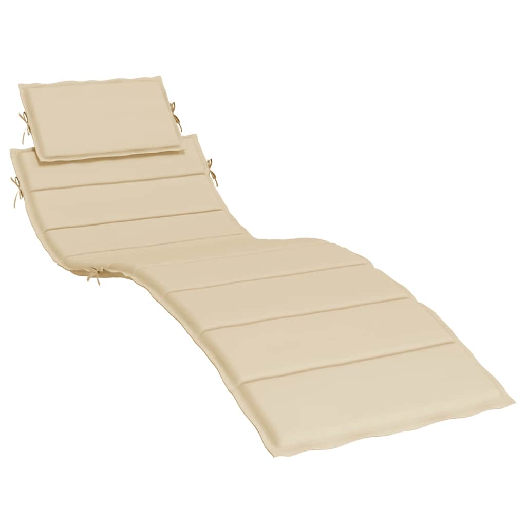Sun Lounger Cushion Beige 186x58x4cm Oxford Fabric