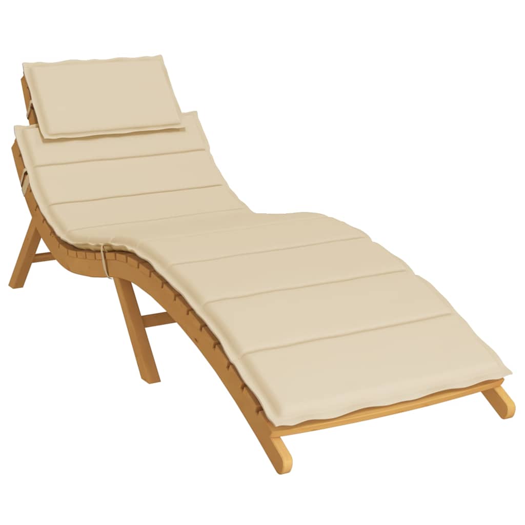 Sun Lounger Cushion Beige 186x58x4cm Oxford Fabric