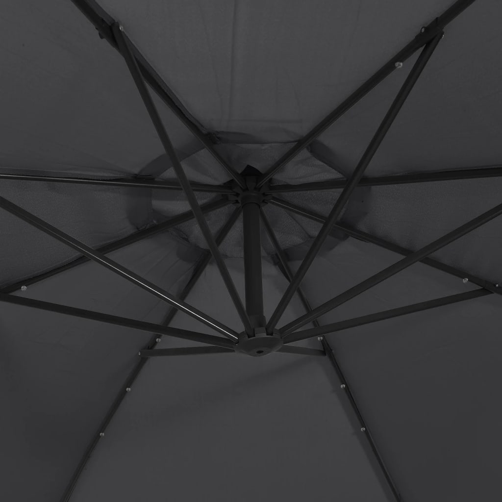 Cantilever Garden Parasol with LED Lights Black 350 cm