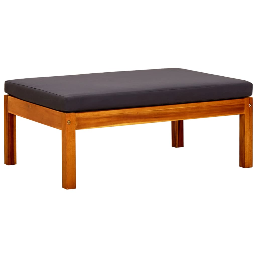 Garden Bench with Table & Footrests Solid Acacia Wood