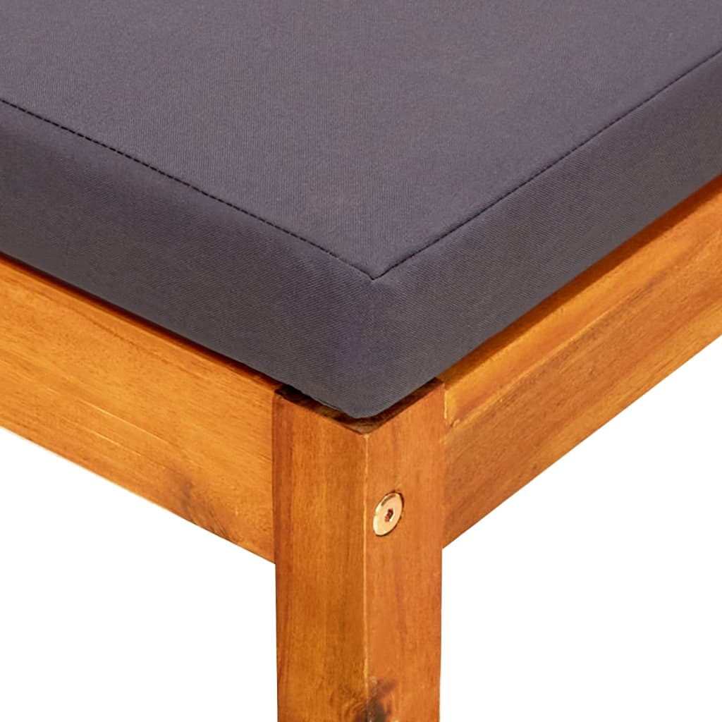 Garden Bench with Table & Footrests Solid Acacia Wood