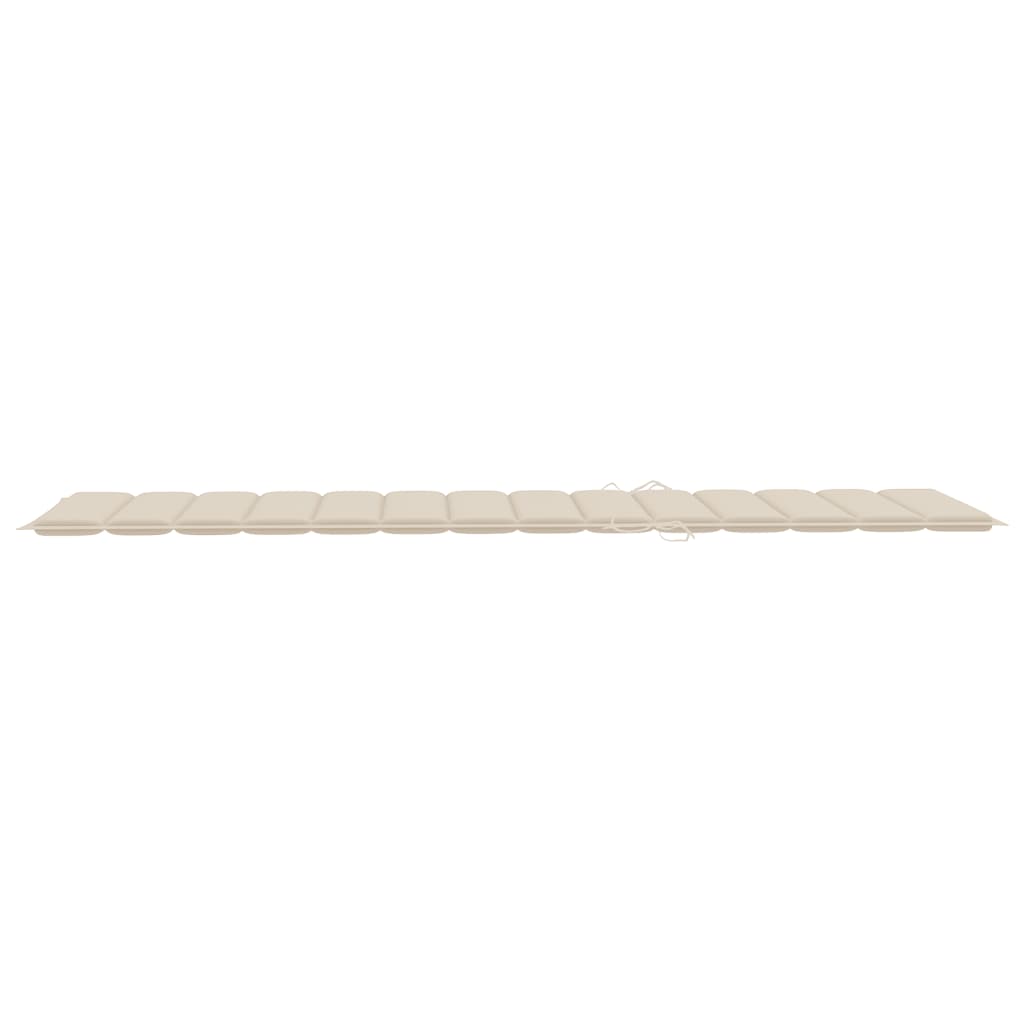 Garden Sun Lounger with Cushion Solid Acacia Wood
