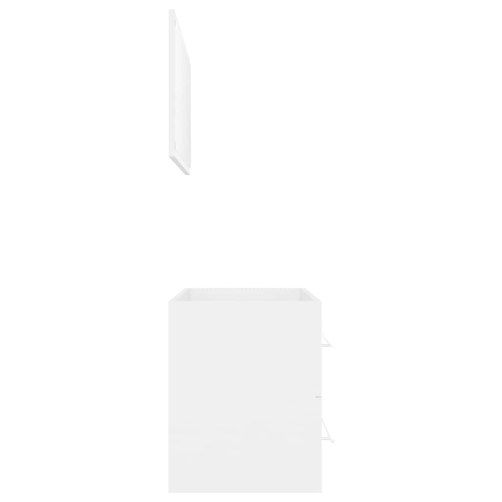 2 Piece Bathroom Furniture Set White Engineered Wood