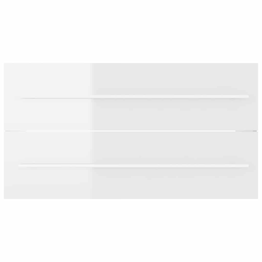 2 Piece Bathroom Furniture Set High Gloss White Engineered Wood