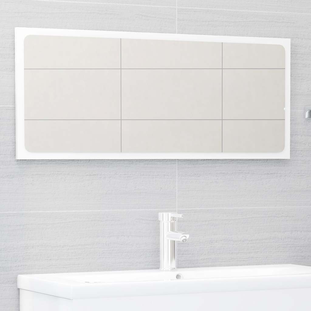 2 Piece Bathroom Furniture Set High Gloss White Engineered Wood