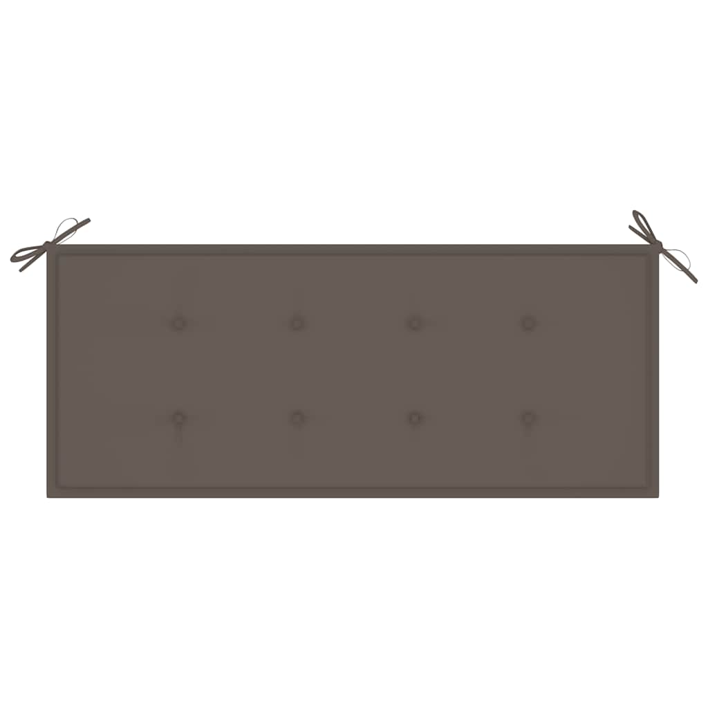Batavia Bench with Taupe Cushion 120 cm Solid Teak Wood