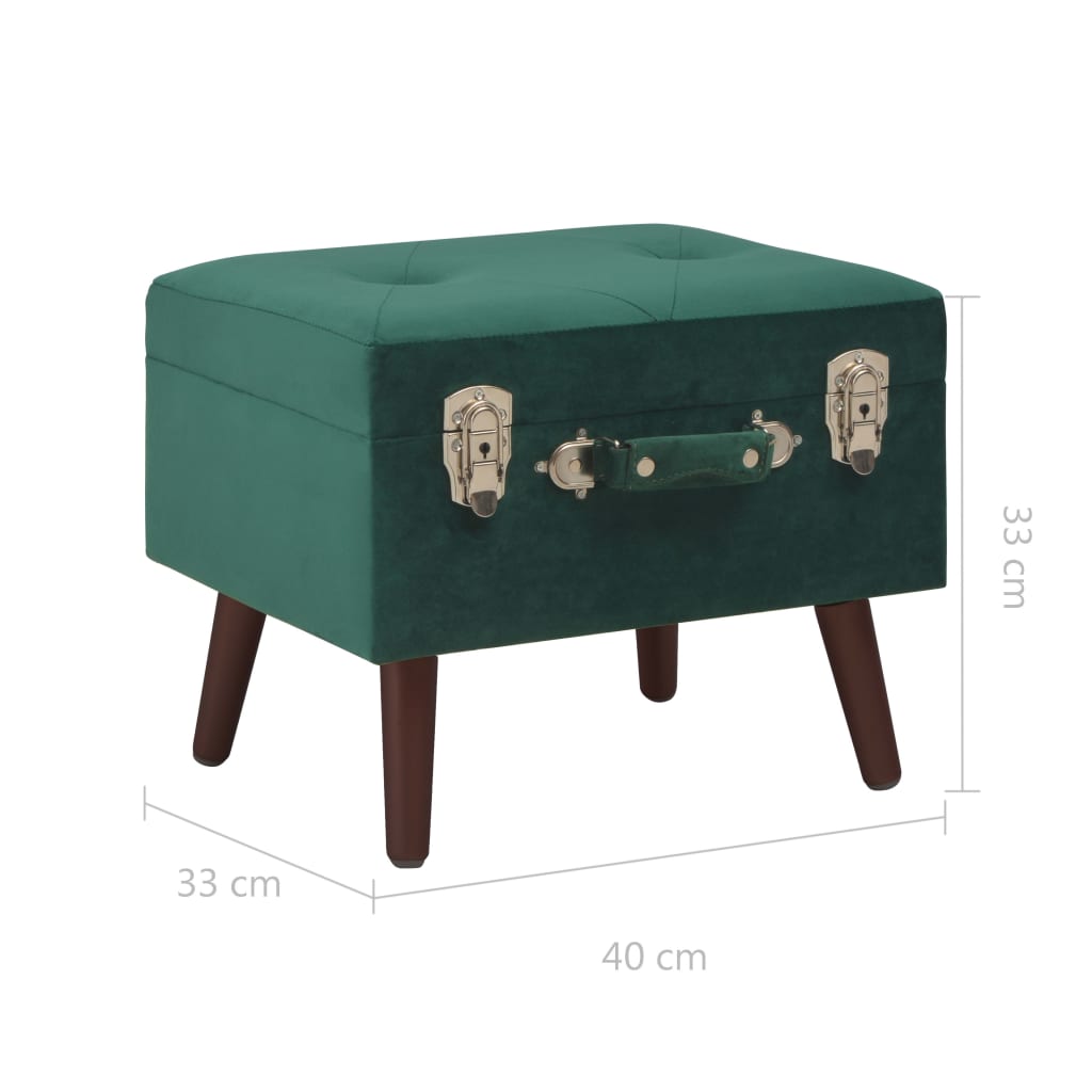 Storage Stool Green 40 cm Velvet