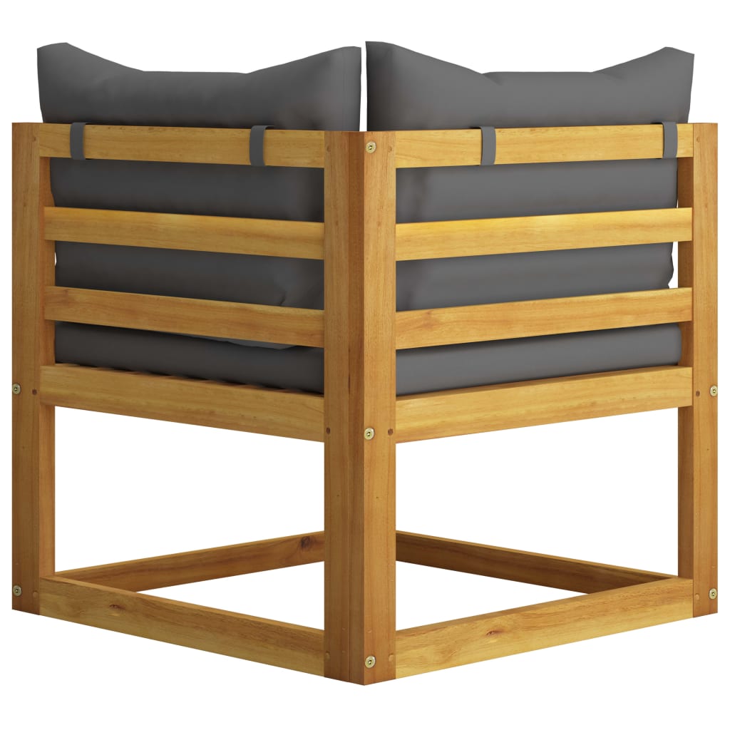 2-seater Garden Bench with Dark Grey Cushions