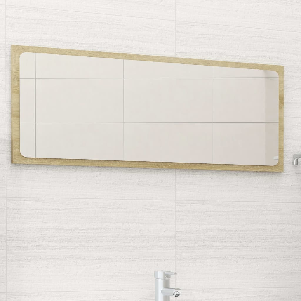 Bathroom Furniture Set White and Sonoma Oak Engineered Wood