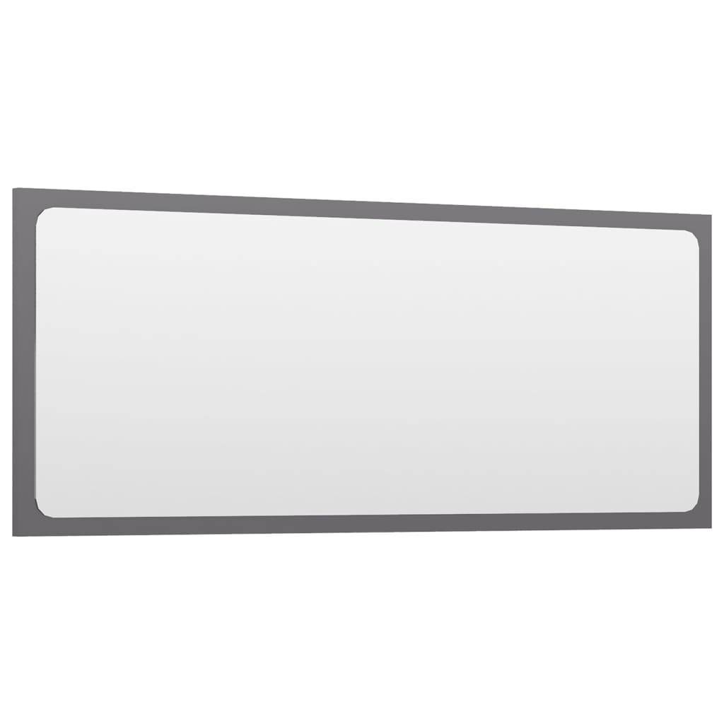 Bathroom Furniture Set High Gloss Grey Engineered Wood