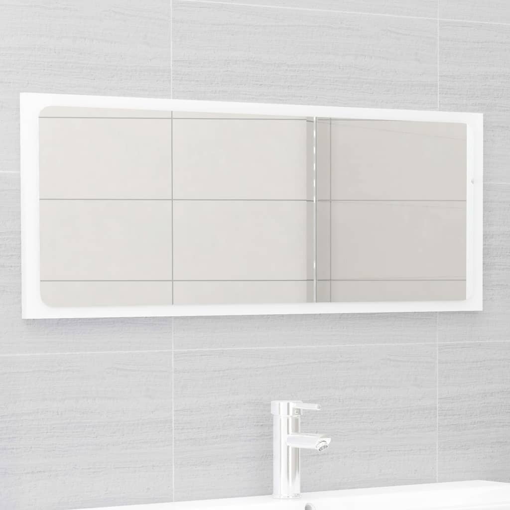 Bathroom Furniture Set High Gloss White Engineered Wood