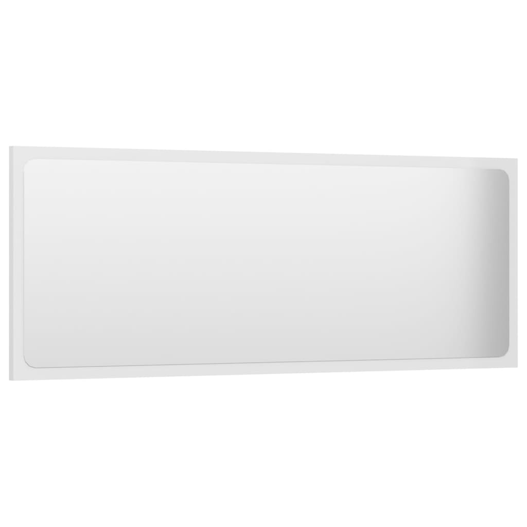 Bathroom Furniture Set High Gloss White Engineered Wood