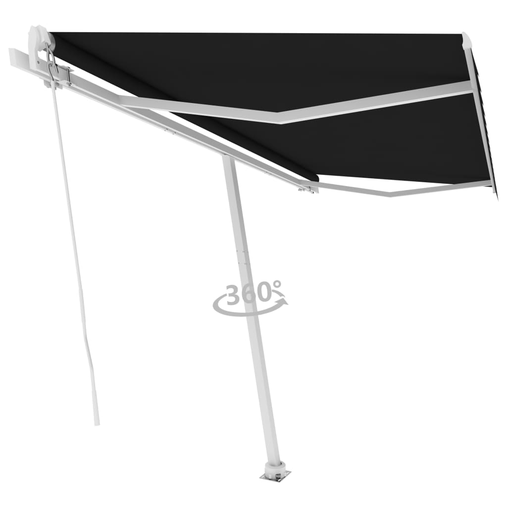 Freestanding Manual Retractable Awning 400x300 cm Anthracite