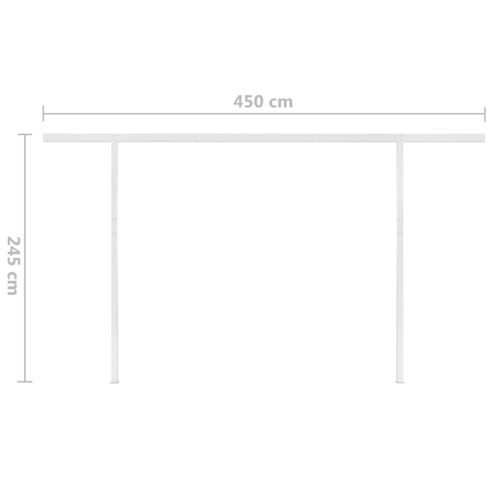 Manual Retractable Awning with Posts 4.5x3 m Anthracite
