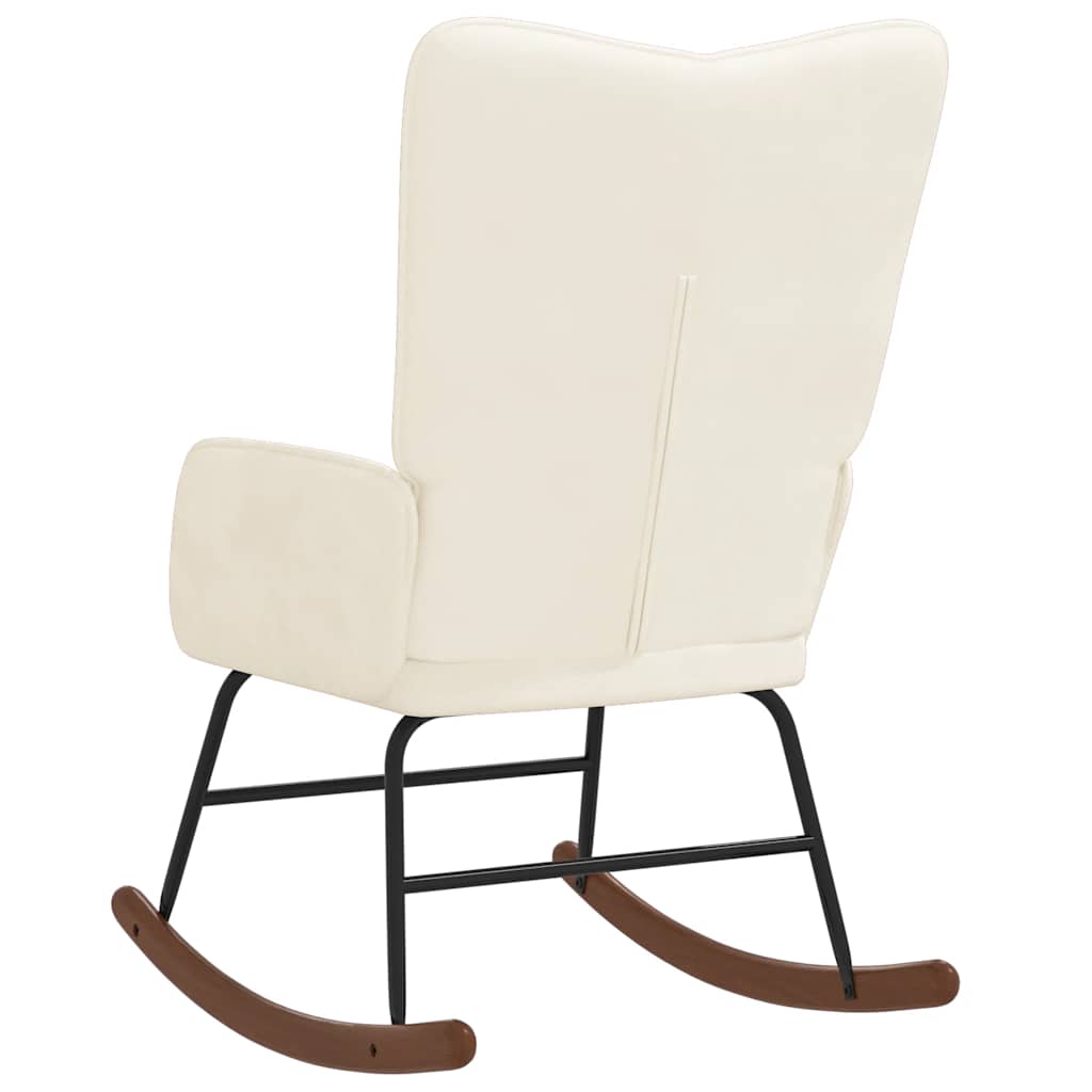 Rocking Chair Cream White Velvet