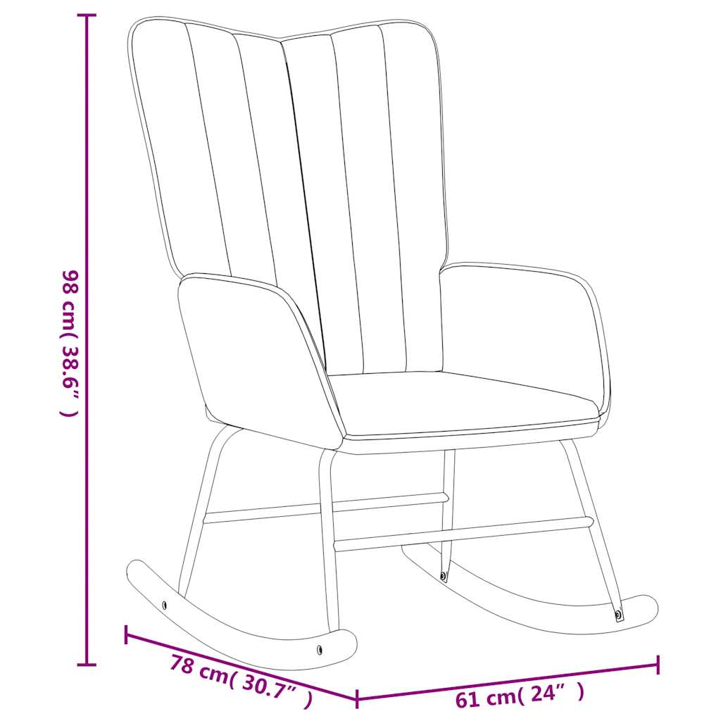 Rocking Chair Cream White Velvet