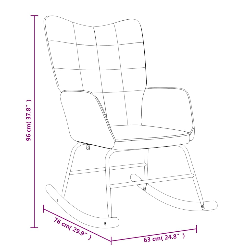 Rocking Chair Mustard Yellow Fabric