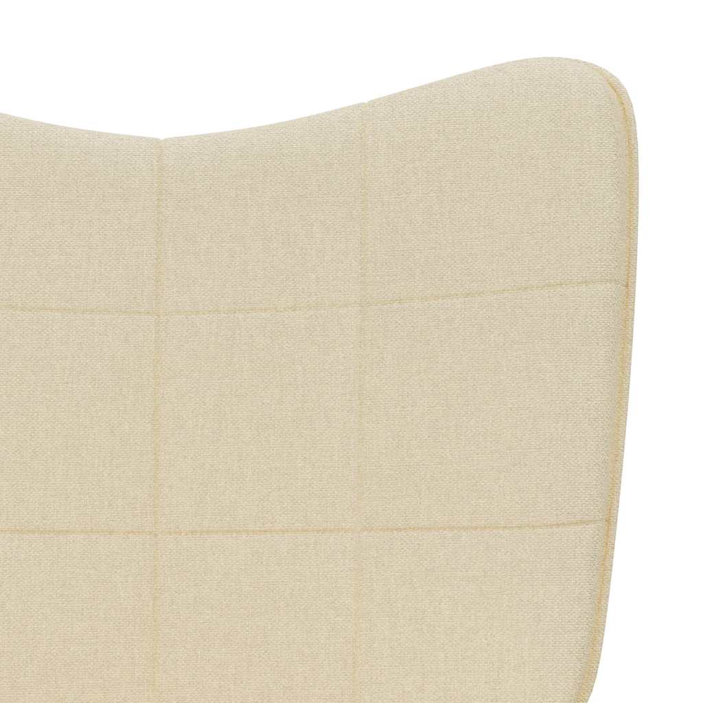 Rocking Chair with a Stool Cream Fabric