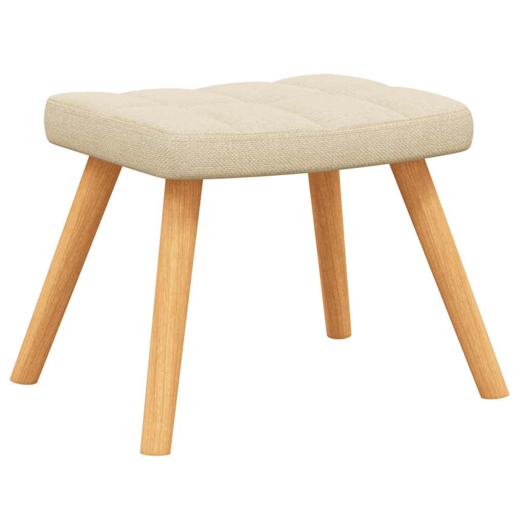 Rocking Chair with a Stool Cream Fabric