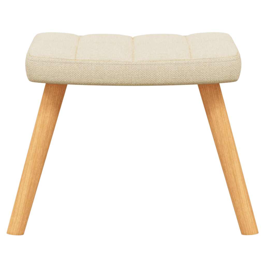 Rocking Chair with a Stool Cream Fabric
