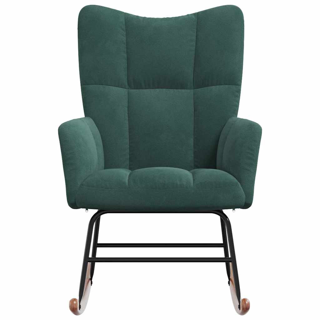 Rocking Chair Dark Green Velvet