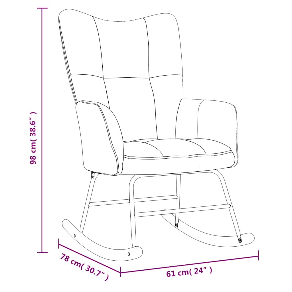 Rocking Chair Black Velvet