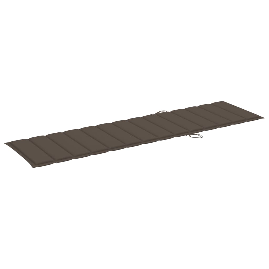 Sun Loungers 2 pcs with Taupe Cushion Solid Teak Wood