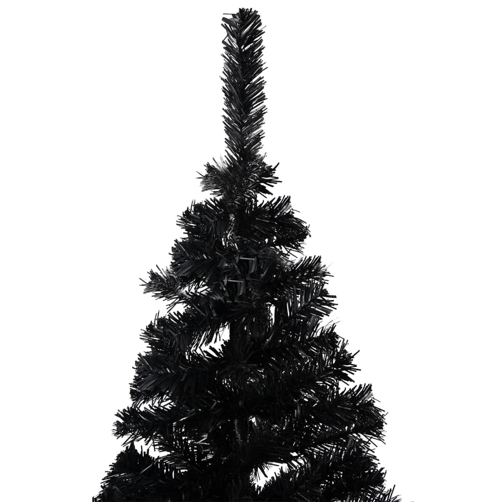 Artificial Pre-lit Christmas Tree with Stand Black 240 cm PVC