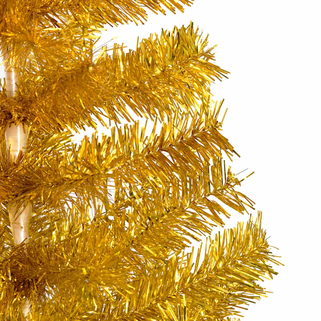 Artificial Pre-lit Christmas Tree with Ball Set Gold 210 cm PET