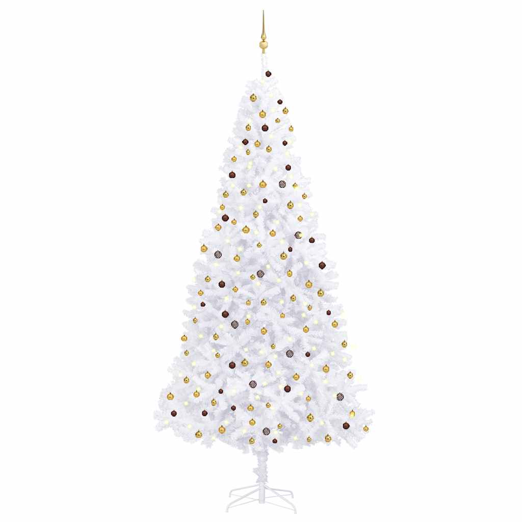 Artificial Pre-lit Christmas Tree with Ball Set LEDs 300 cm White