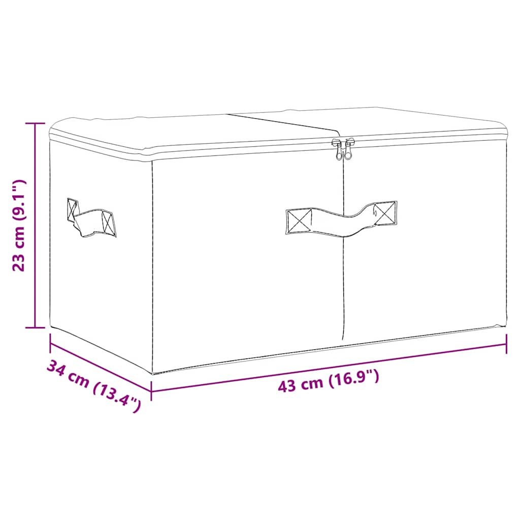 Storage Boxes 2 pcs Fabric 43x34x23 cm Cream