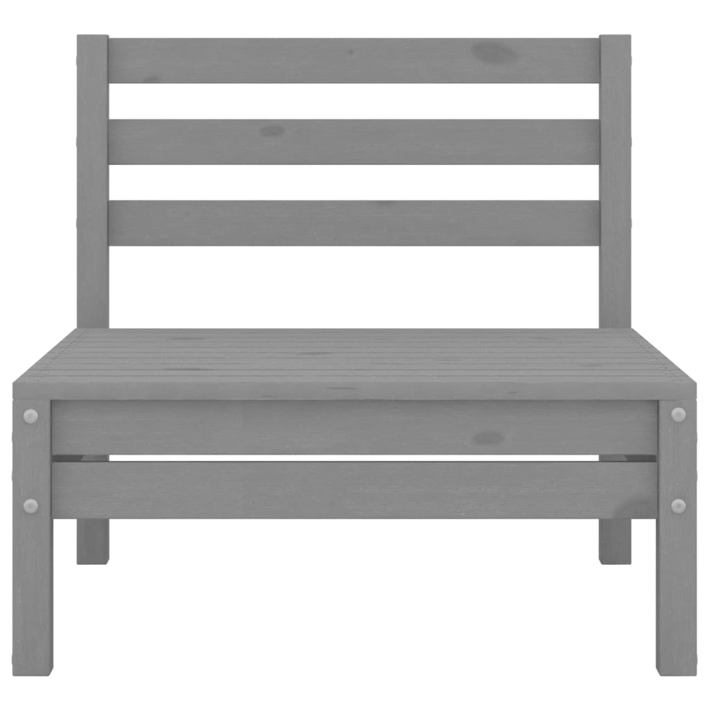 3 Piece Garden Lounge Set Solid Pinewood Grey