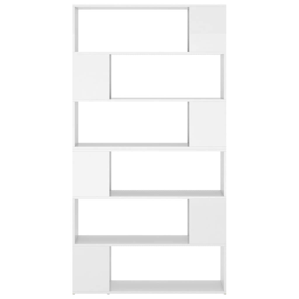 Book Cabinet Room Divider High Gloss White 100x24x188 cm