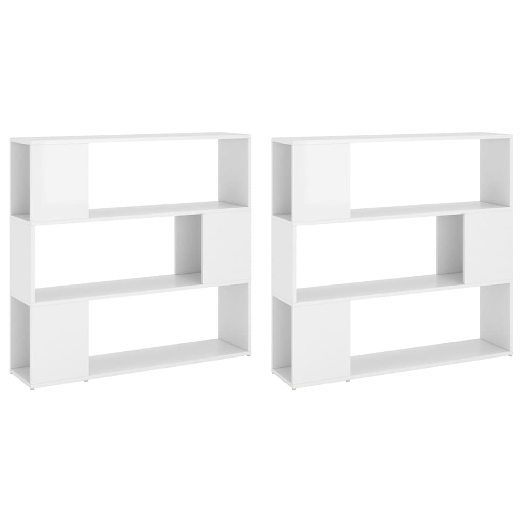 Book Cabinet Room Divider High Gloss White 100x24x188 cm