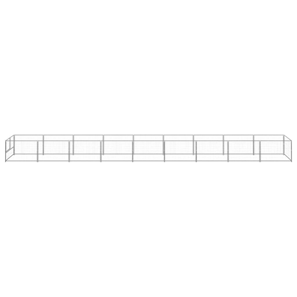 Dog Kennel Silver 9 m² Steel