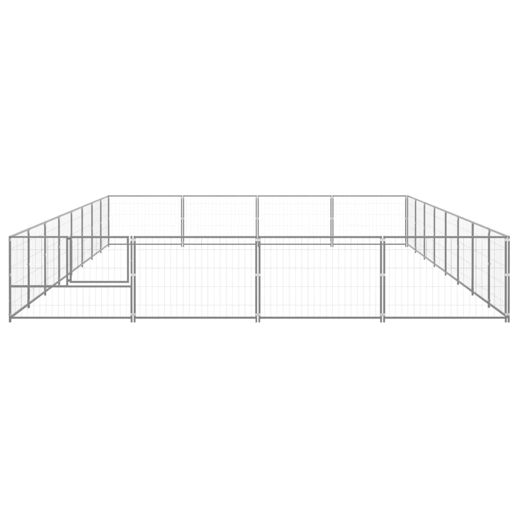 Dog Kennel Silver 32 m² Steel