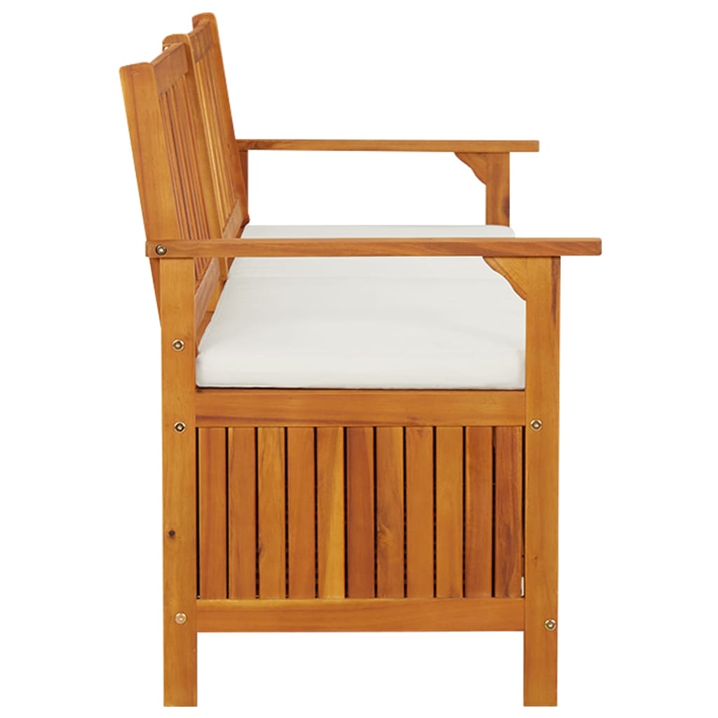 Storage Bench with Cushion 170 cm Solid Wood Acacia