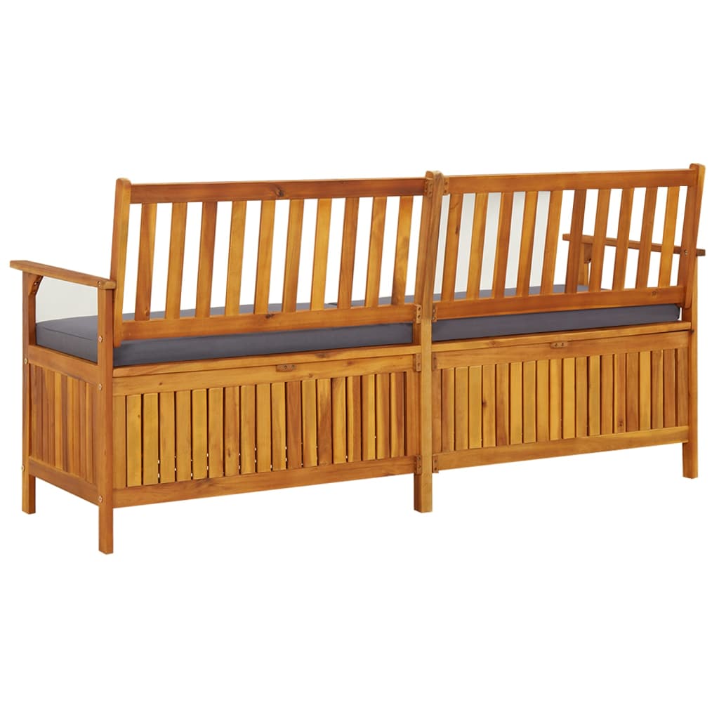 Storage Bench with Cushion 170 cm Solid Wood Acacia