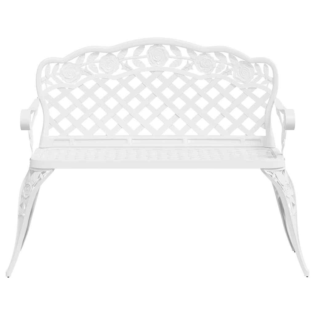 Garden Bench 108 cm Cast Aluminium White