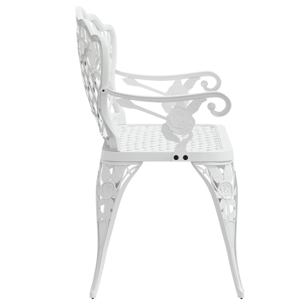 Garden Bench 108 cm Cast Aluminium White