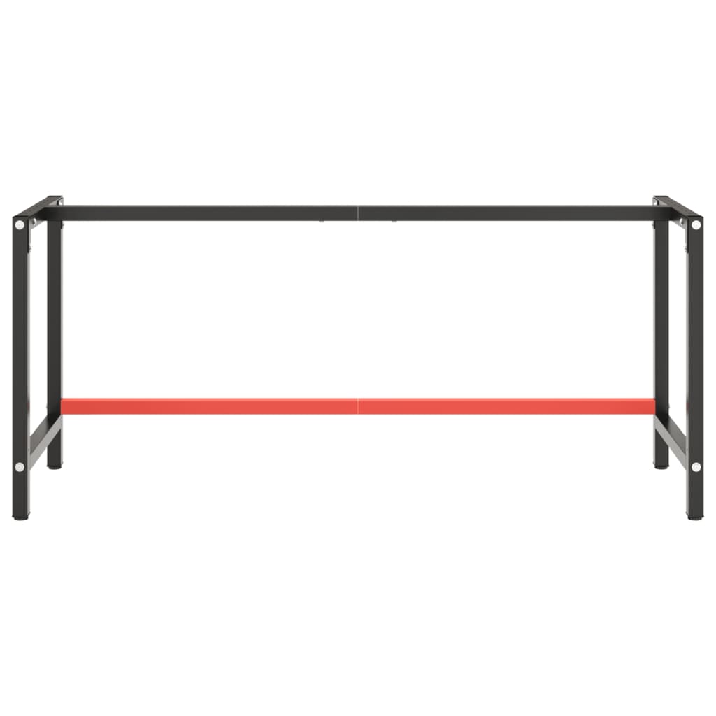 Work Bench Frame Matte Black and Matte Red 180x57x79 cm Metal
