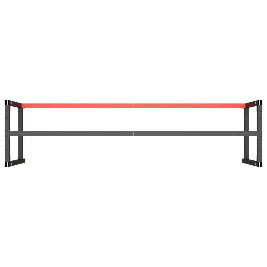 Work Bench Frame Matte Black and Matte Red 220x57x79 cm Metal