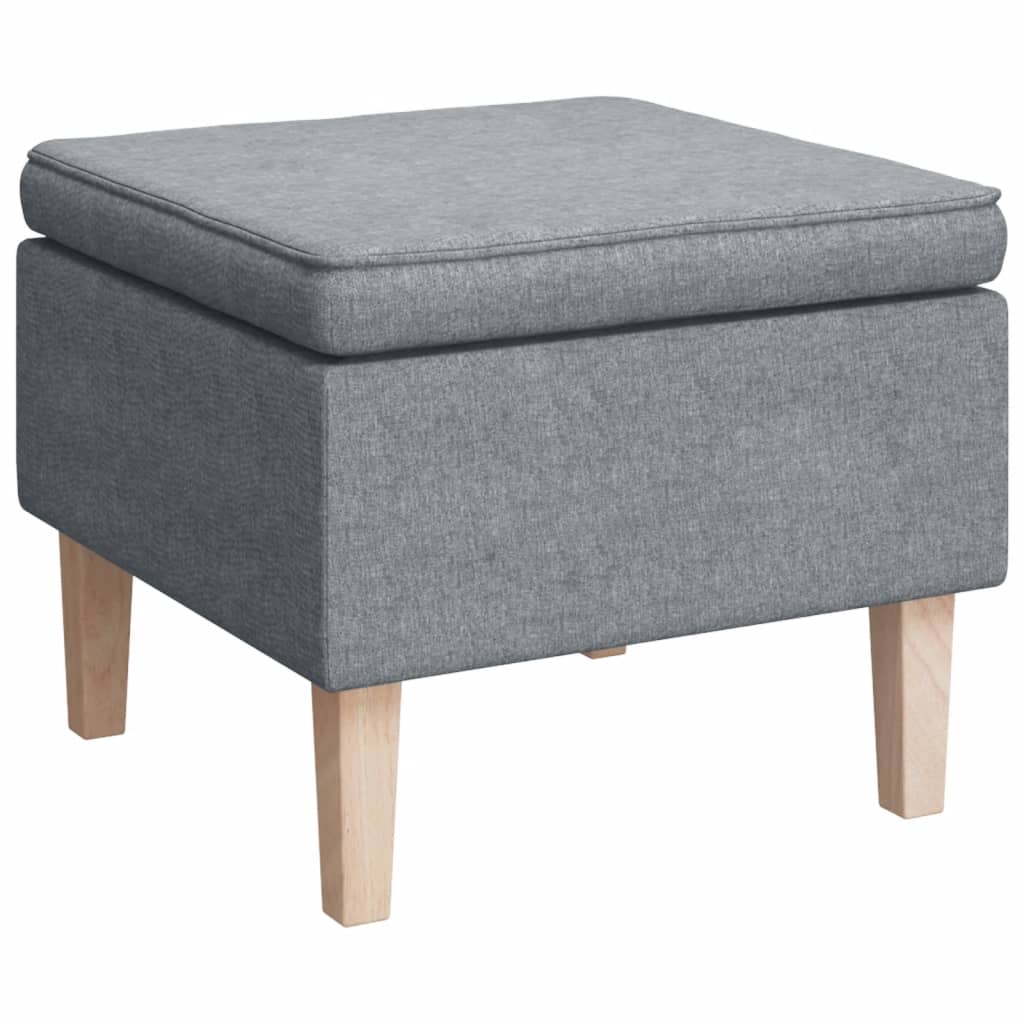 Armchair with Rocking Legs and Stool Light Grey Fabric
