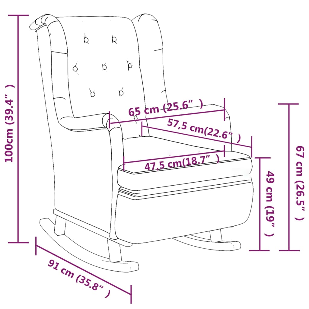 Armchair with Rocking Legs and Stool Light Grey Fabric
