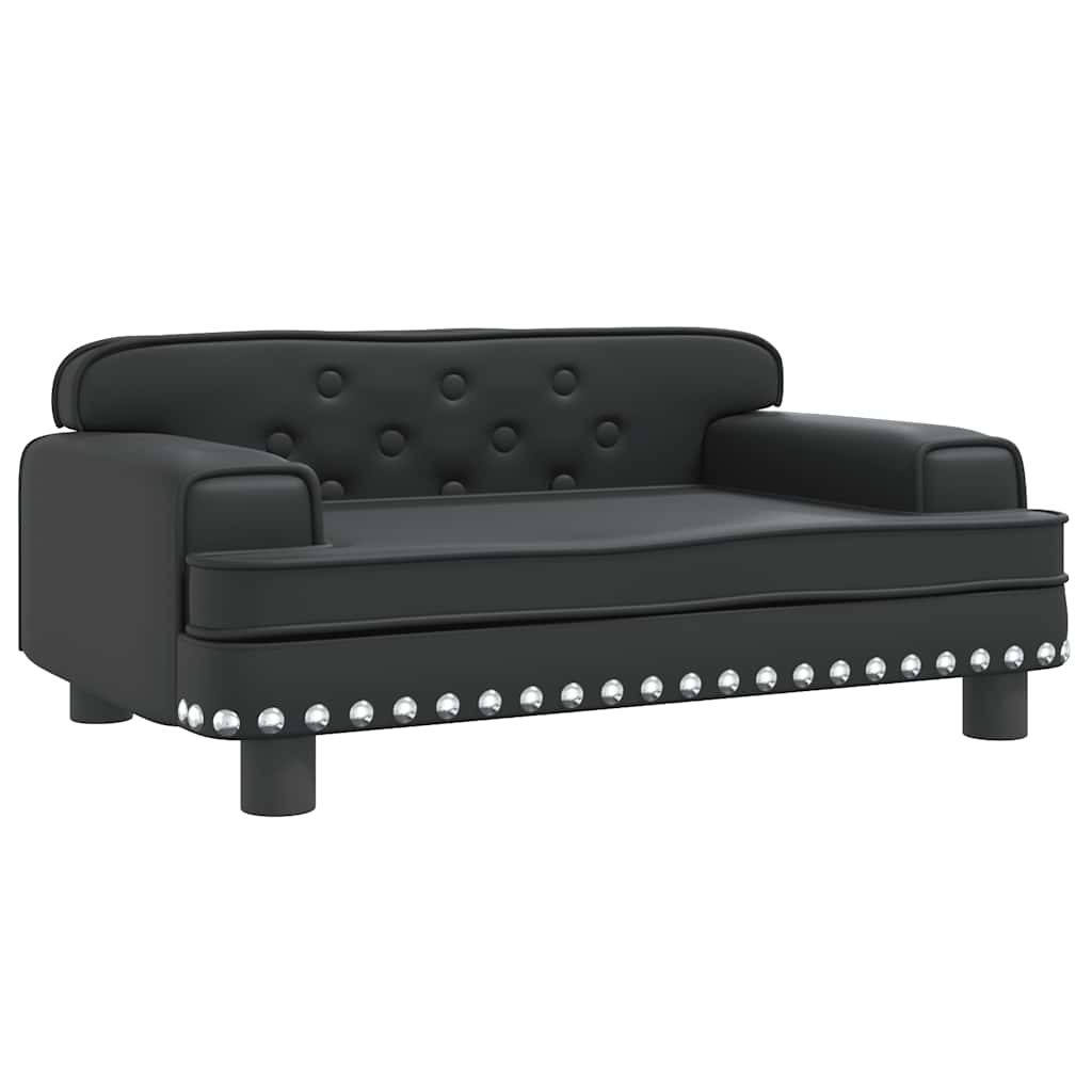 Dog Bed Black 70x45x30 cm Faux Leather