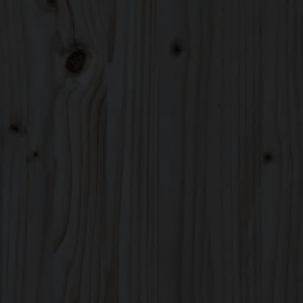 Log Holder with Wheels Black 40x49x110 cm Solid Wood Pine