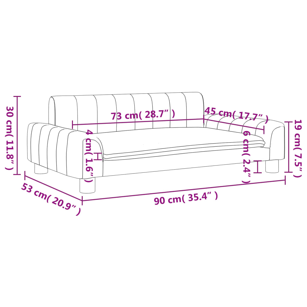 Kids Sofa Black 90x53x30 cm Fabric