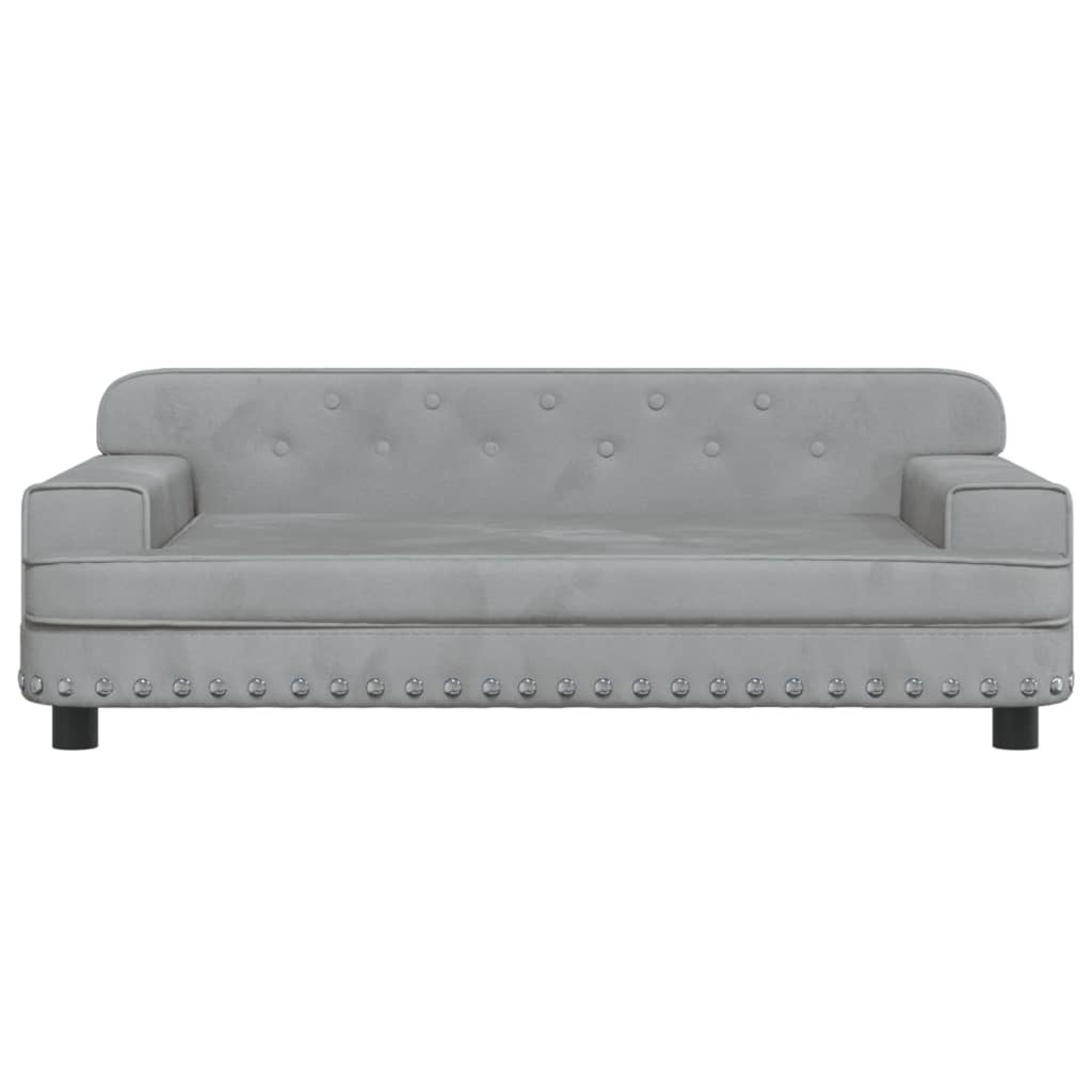 Kids Sofa Light Grey 90x53x30 cm Velvet