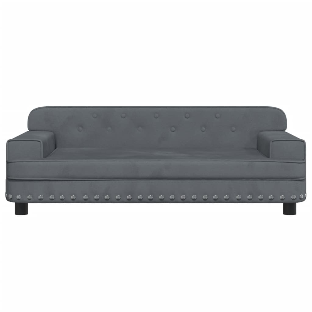 Kids Sofa Dark Grey 90x53x30 cm Velvet