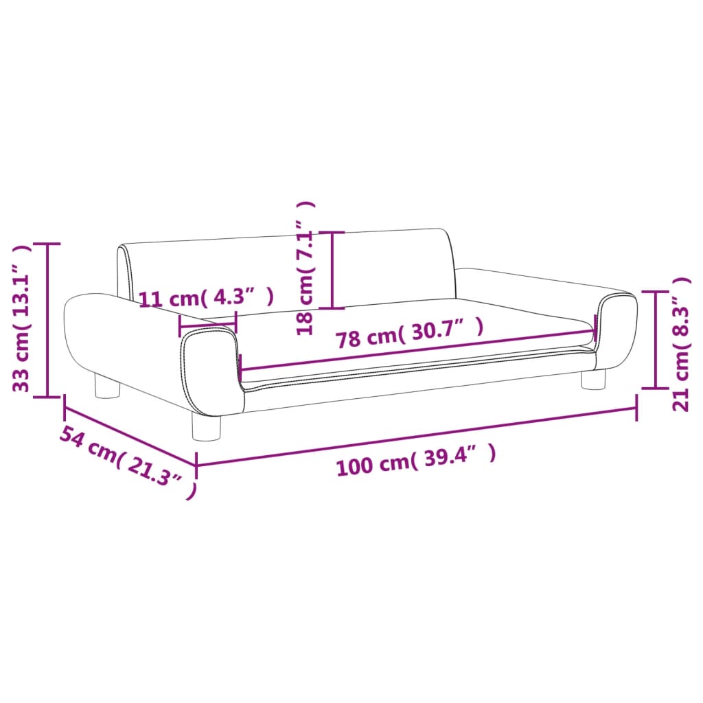 Kids Sofa Light Grey 100x54x33 cm Velvet
